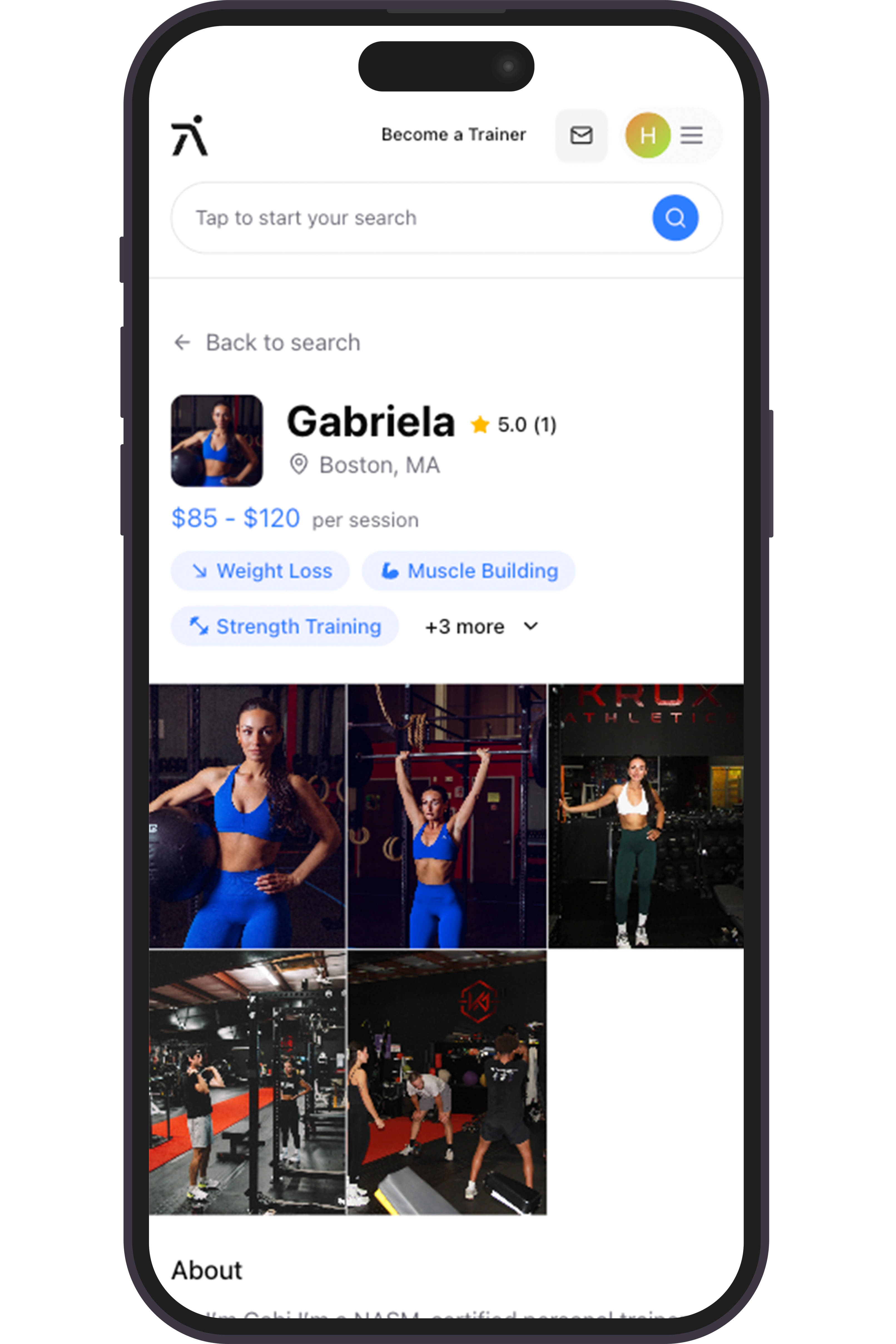 Profile creation workflow screenshot